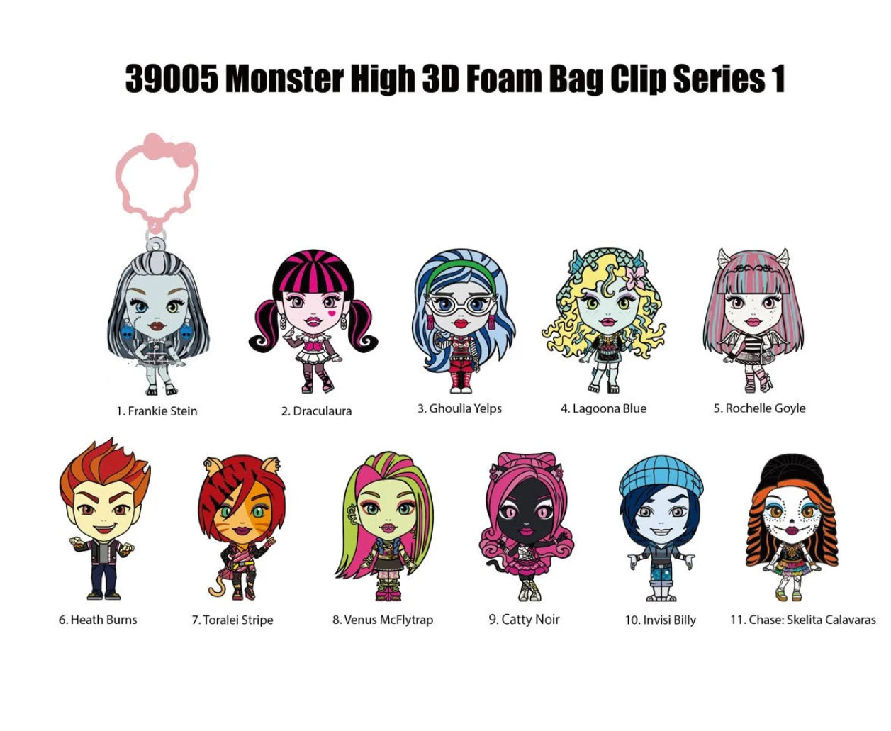 Monster High 3D Foam Bag Clip Blind Bag 1 Random Figure Series 1 Monogram