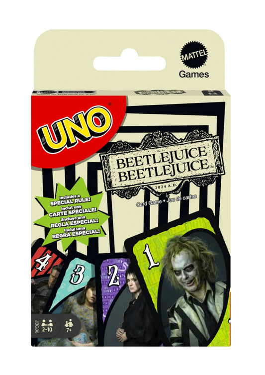 UNO Beetlejuice New Card Game Table Top Game Mattel 2-10 Players Tim Burton Movie