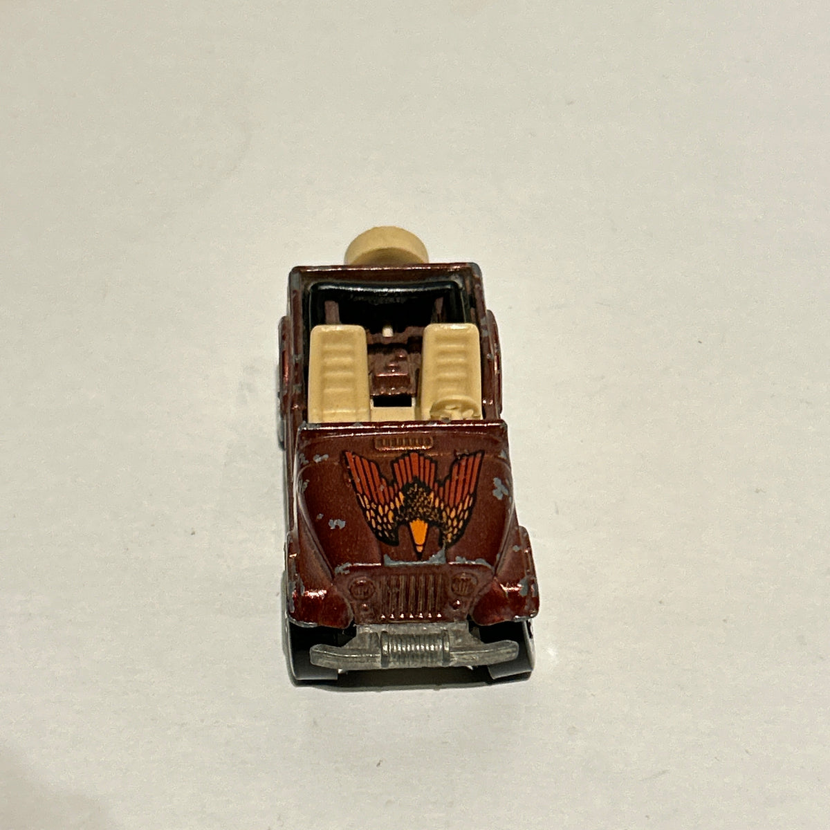 Hot Wheels 1981 Jeep CJ-7 Car Brown Malaysia 1:64 Eagle on Hood 80's Vintage