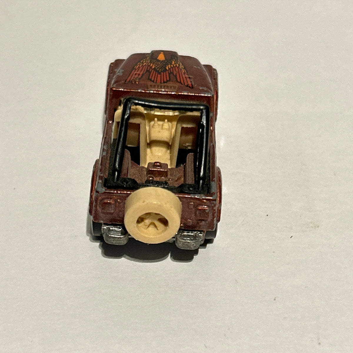 Hot Wheels 1981 Jeep CJ-7 Car Brown Malaysia 1:64 Eagle on Hood 80's Vintage