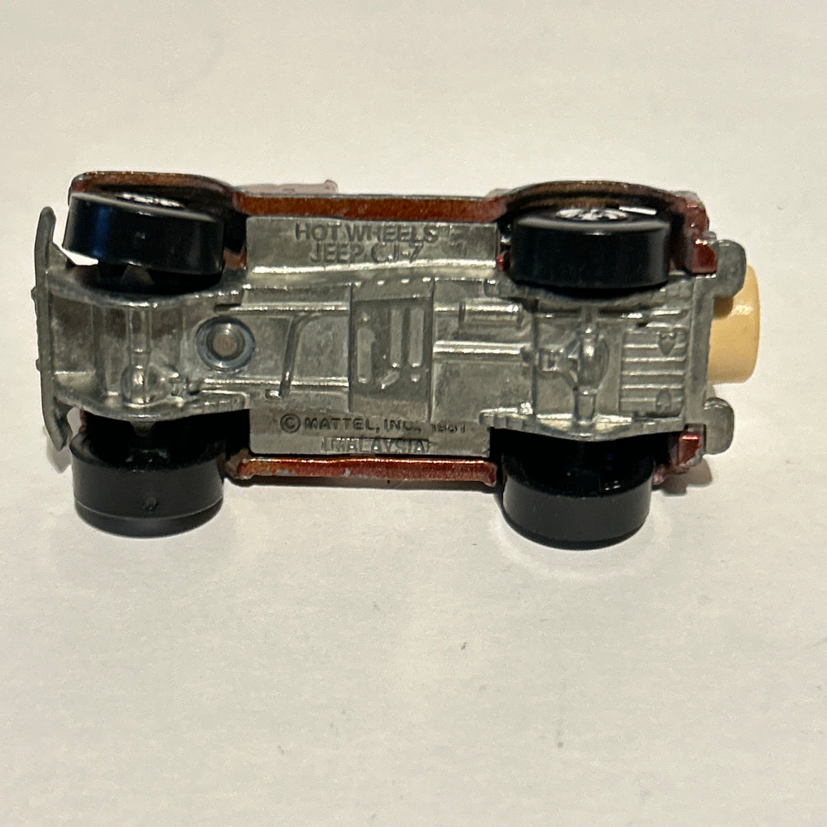 Hot Wheels 1981 Jeep CJ-7 Car Brown Malaysia 1:64 Eagle on Hood 80's Vintage