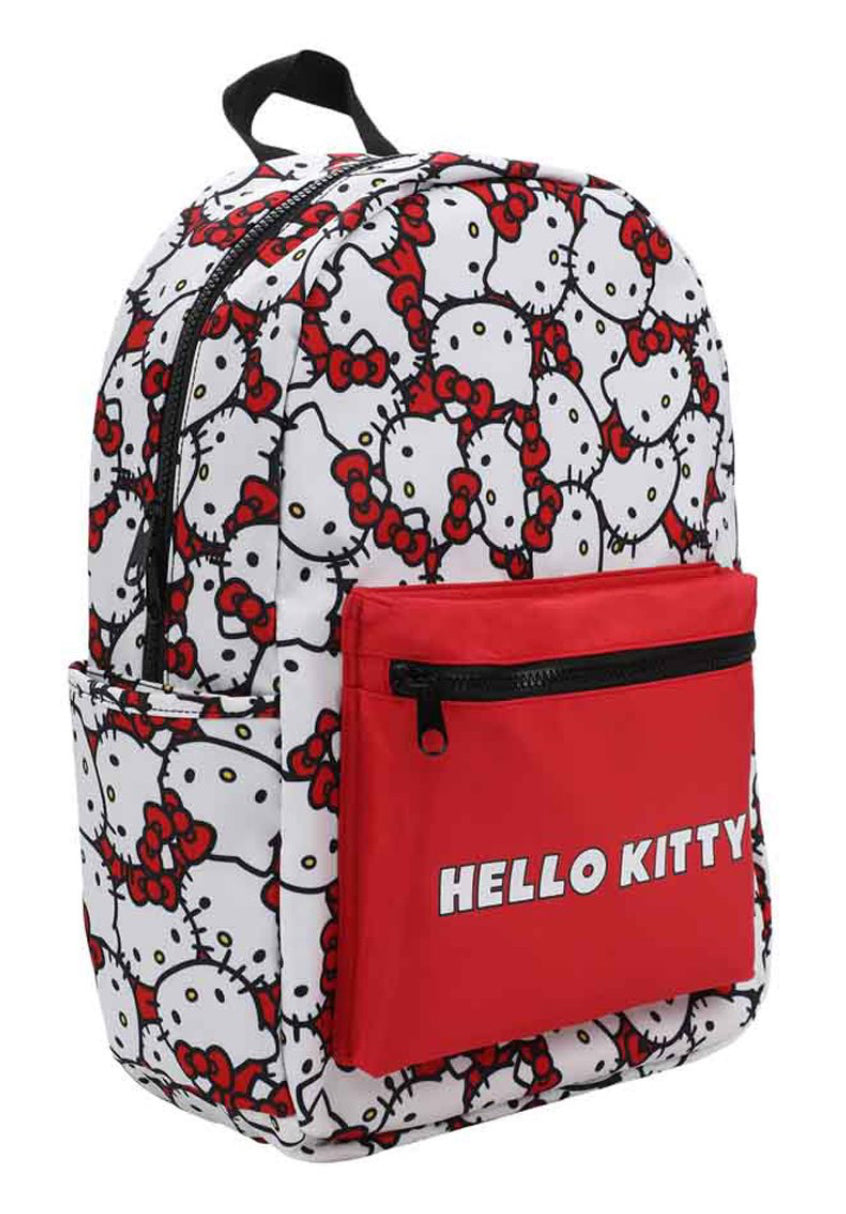 Sanrio Hello Kitty All Over Print Backpack Multi Pocket Bioworld NWT Full Size