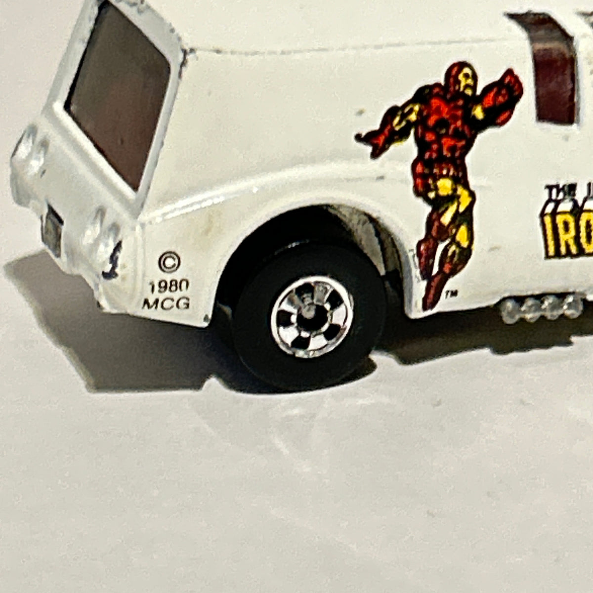 Hot Wheels Iron Man White Vette Van Marvel Comic Heroes Malaysia 1979 Vintage