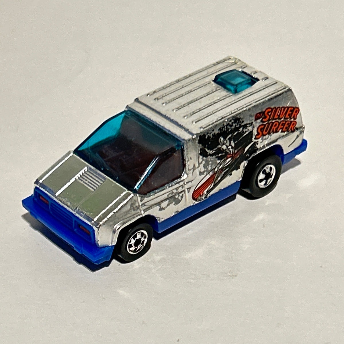 Hot Wheels 1:64 Chrome Silver Surfer Beach Blaster Van w/Black Walls 1978 Vintag