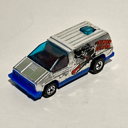 Hot Wheels 1:64 Chrome Silver Surfer Beach Blaster Van w/Black Walls 1978 Vintag