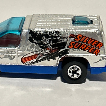 Hot Wheels 1:64 Chrome Silver Surfer Beach Blaster Van w/Black Walls 1978 Vintag