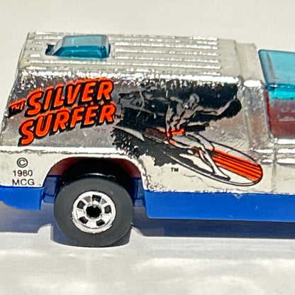 Hot Wheels 1:64 Chrome Silver Surfer Beach Blaster Van w/Black Walls 1978 Vintag