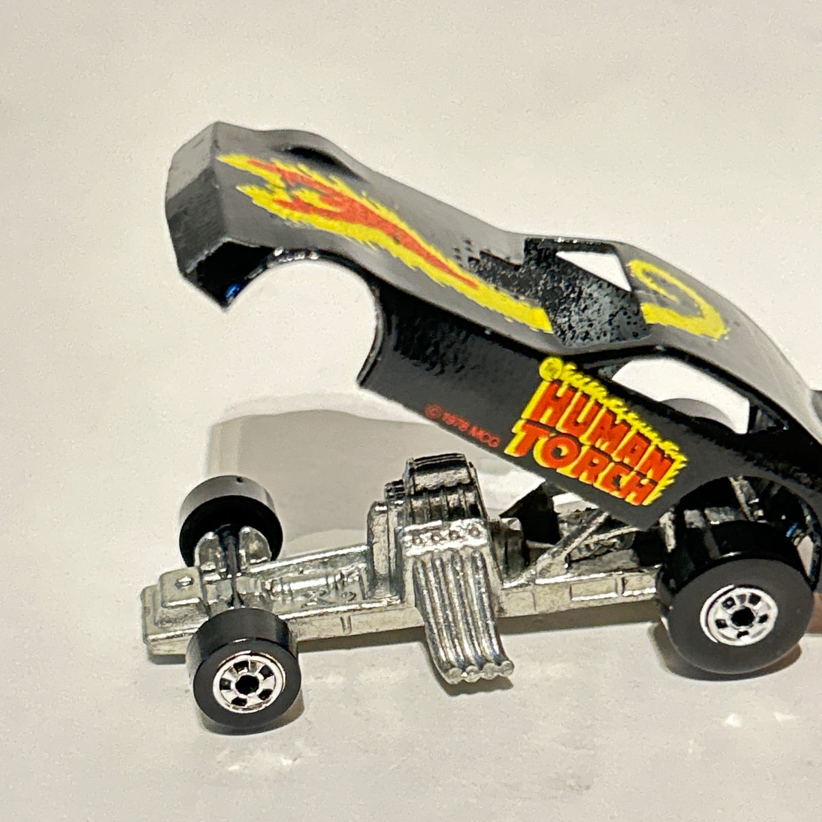 Hot Wheels The Heroes Human Torch Funny Car 1977 Fantastic Four Marvel Vintage