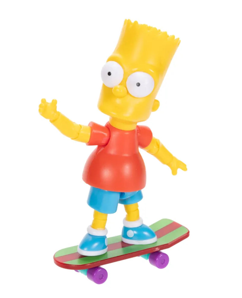 The Simpsons Wave 1 Bart Simpson Action Figure With Skateboard 3.5" Tall