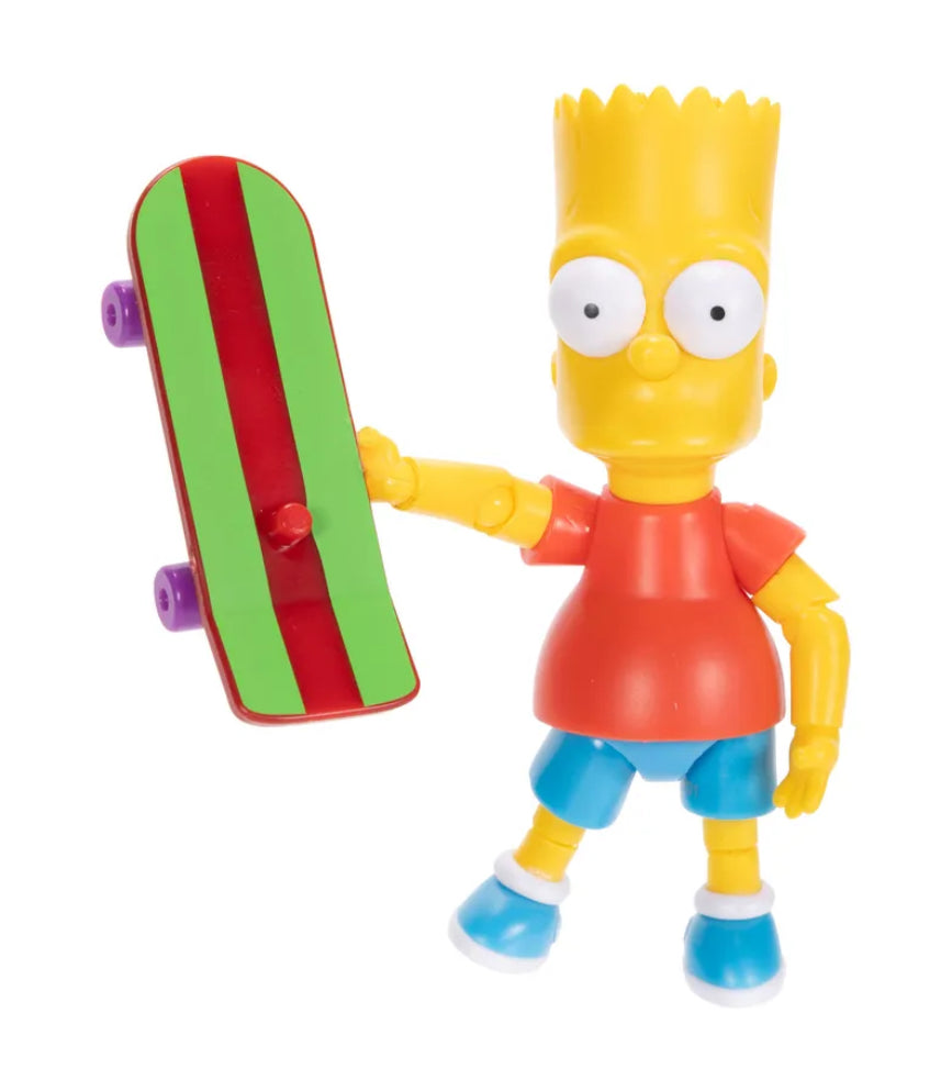 The Simpsons Wave 1 Bart Simpson Action Figure With Skateboard 3.5" Tall