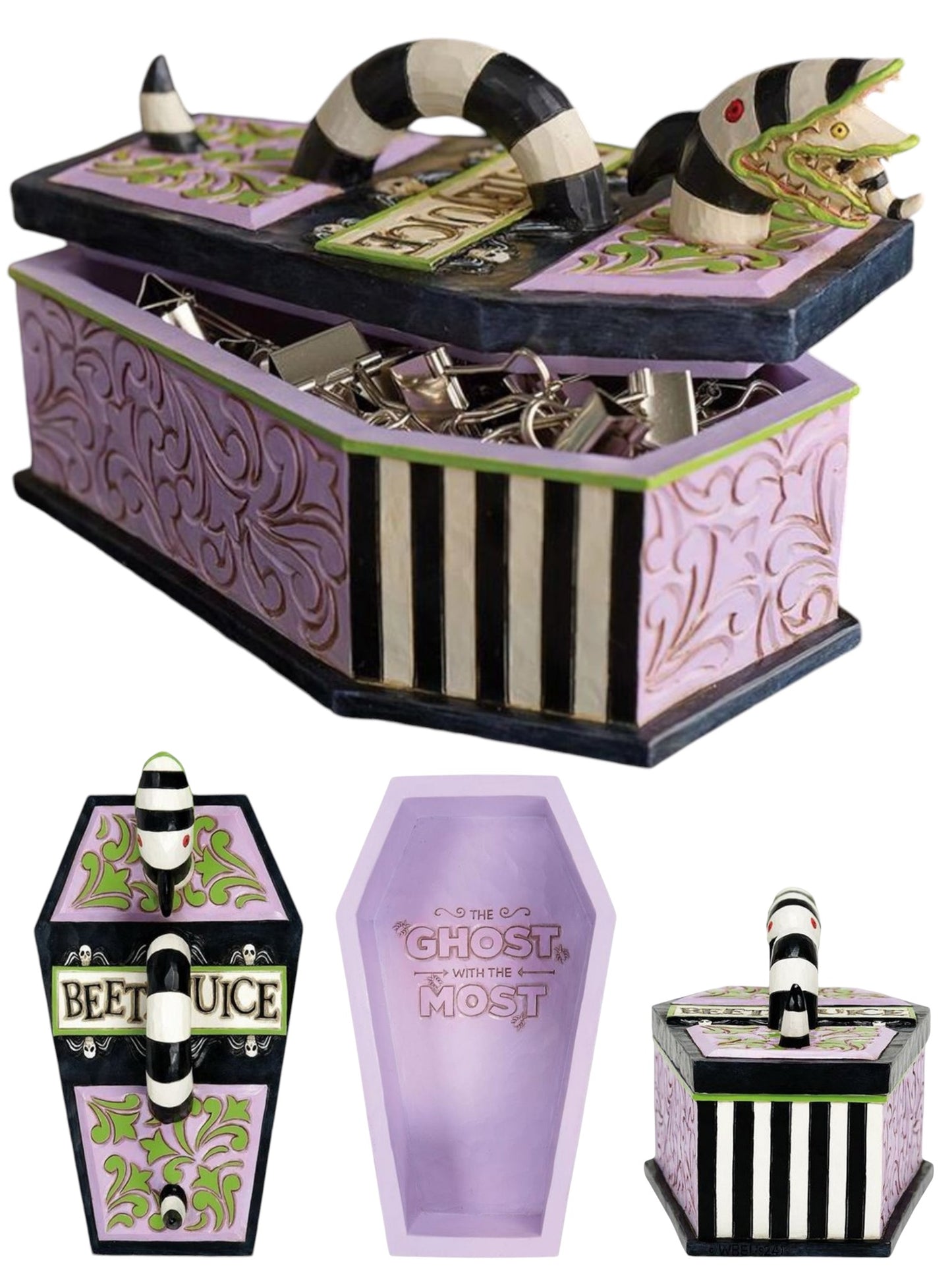 Beetlejuice Coffin Trinket Box by Jim Shore Statue Serpentine Secrets Enesco