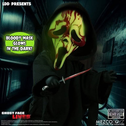 Living Dead Doll Ghost Face Lives EE Exclusive Glow in the Dark Blood Mezco Toyz