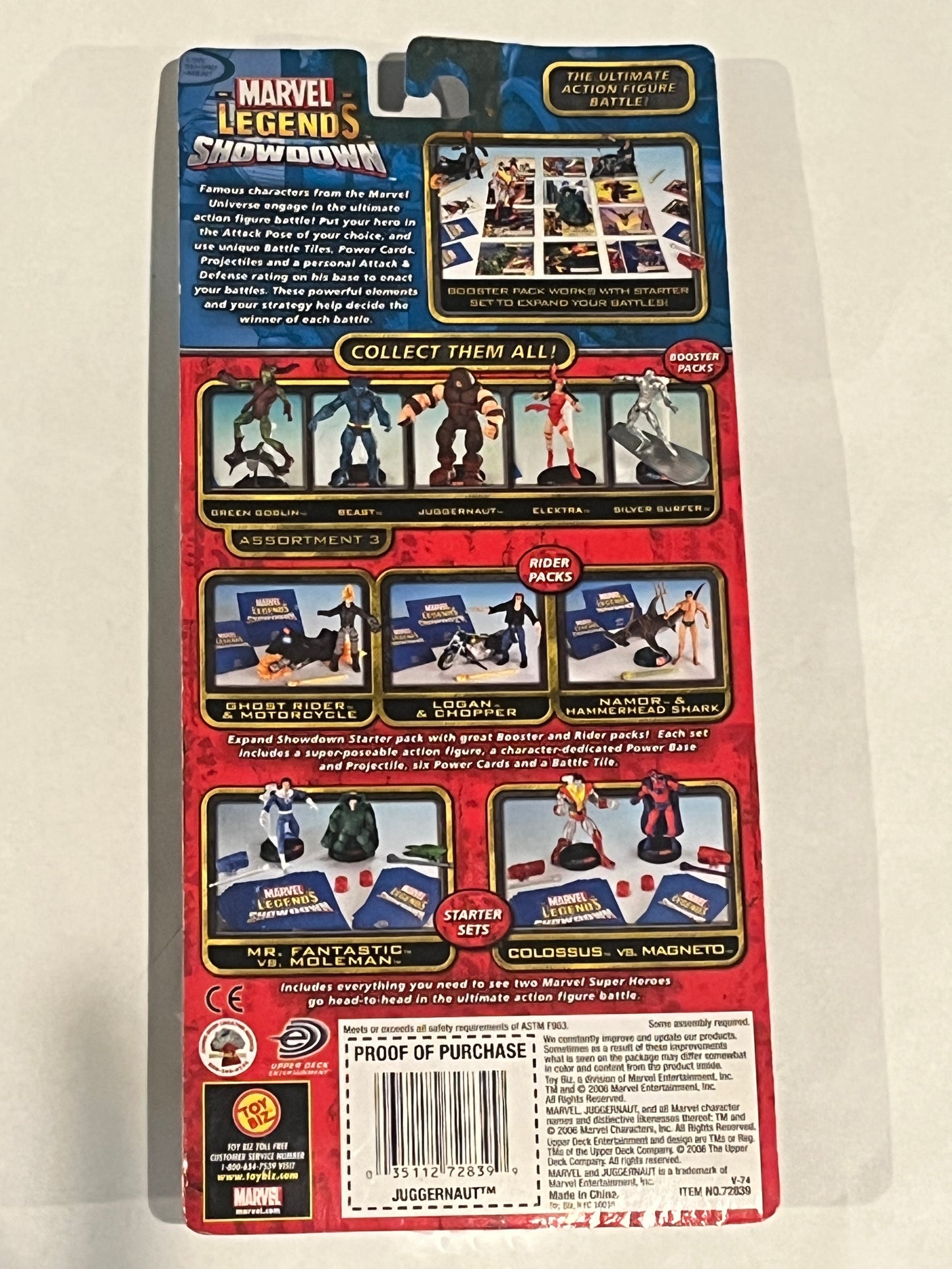 Juggernaut Marvel Legends Showdown 2006 Toy Biz Upper Deck Cards Action Figure