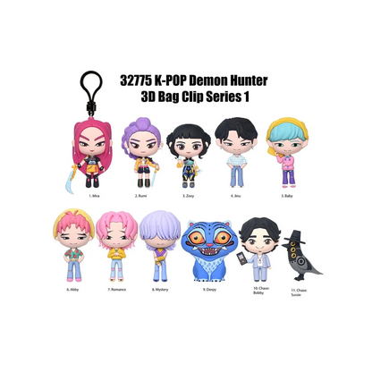 KPOP Demon Hunters 3D Foam Bag Clip (x1 blind bag)