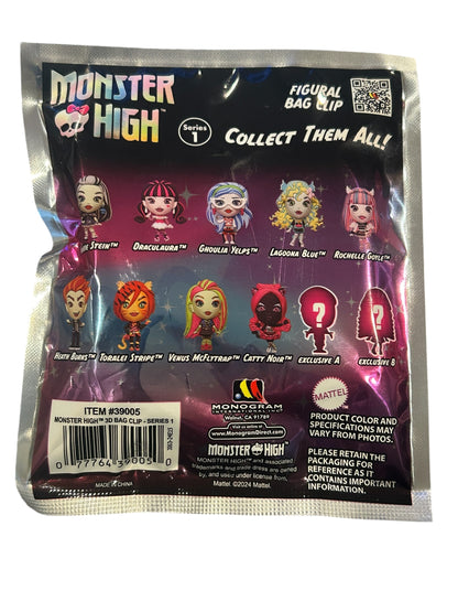 Monster High 3D Foam Bag Clip Blind Bag 1 Random Figure Series 1 Monogram