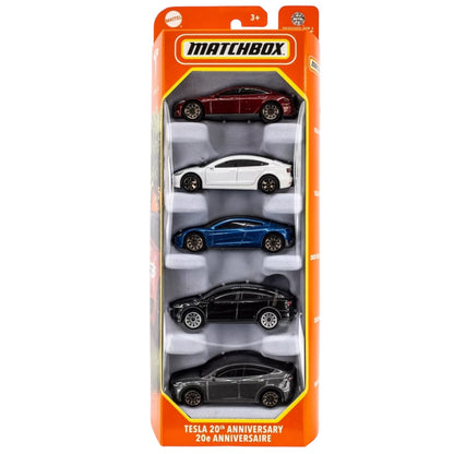 Matchbox 5 Pack 2024 Tesla 20th Anniversary Cars Model S 3 X Y & Roadster