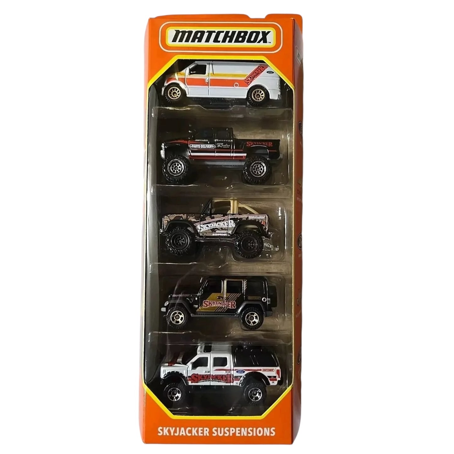 Matchbox 5 Pack 2024 Skyjacker Suspensions Ford Van Silverado 4x4 Bronco Jeep