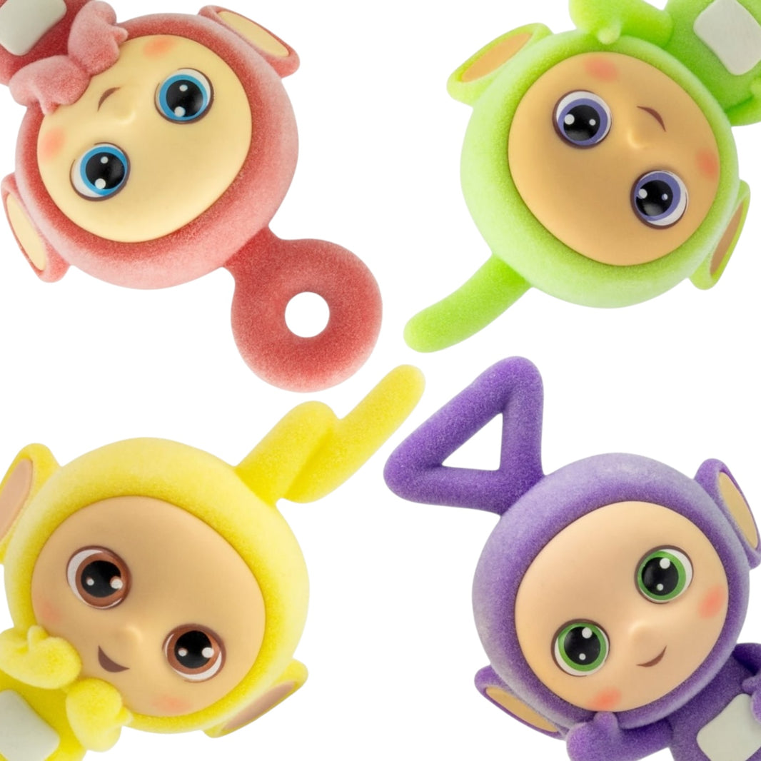 Teletubbies 2.5" Flocked Collectible Mini-Figure Set of 4 TLS Toy Chee Bee