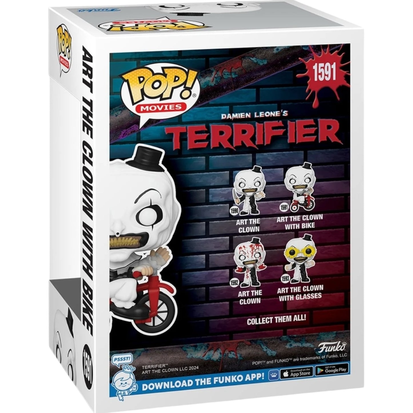 Terrifier Art The Clown with Bike #1591 Funko Pop Movies Horror Slasher Thriller