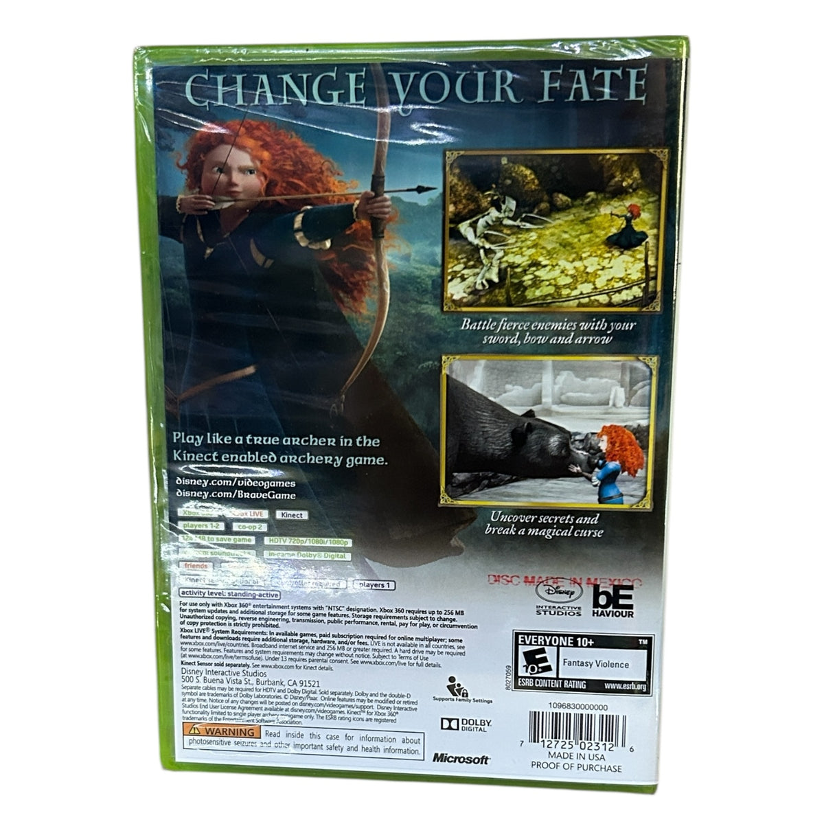 Brave Microsoft Xbox 360 2012 Video Game Disney Pixar New