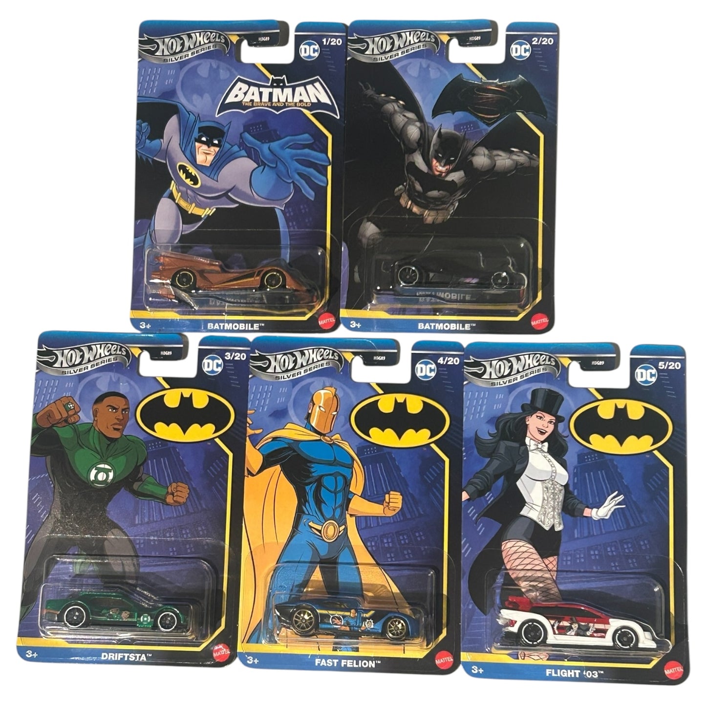 Hot Wheels 2025 Silver Series Batman Mix 1 Full Set of 5 Cars # 1-5 of 20