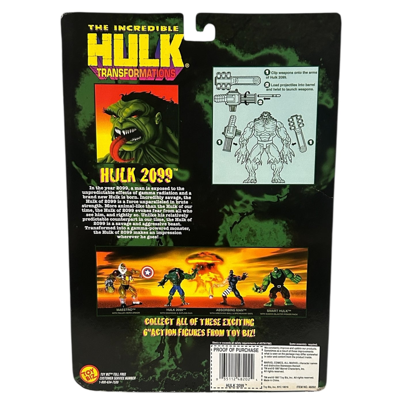 Marvel Comics The Incredible Hulk Transformations Hulk 2099 Toy Biz Figure 1997