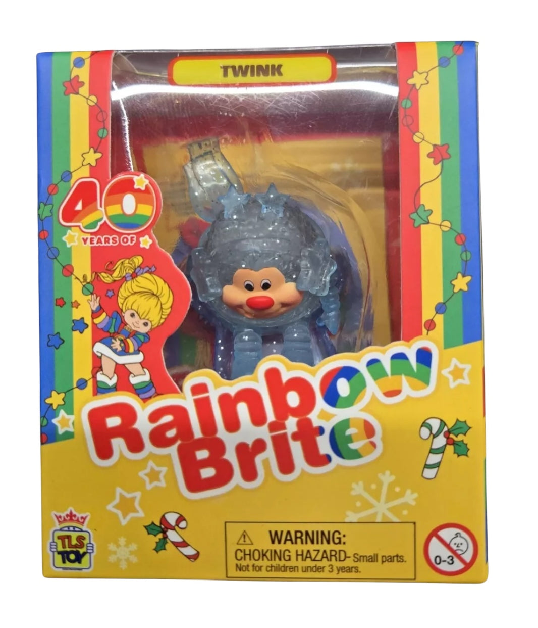 Rainbow Brite Holiday Twink Blue Glitter Figure Chase Cheebee TLS 40th