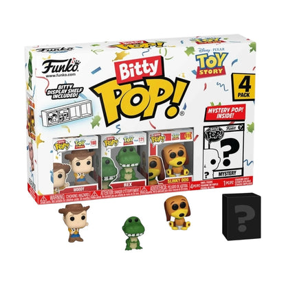 Funko Bitty Pop! Toy Story Vinyl Figures 4 Pack Woody Rex Slinky Dog Mystery Mini