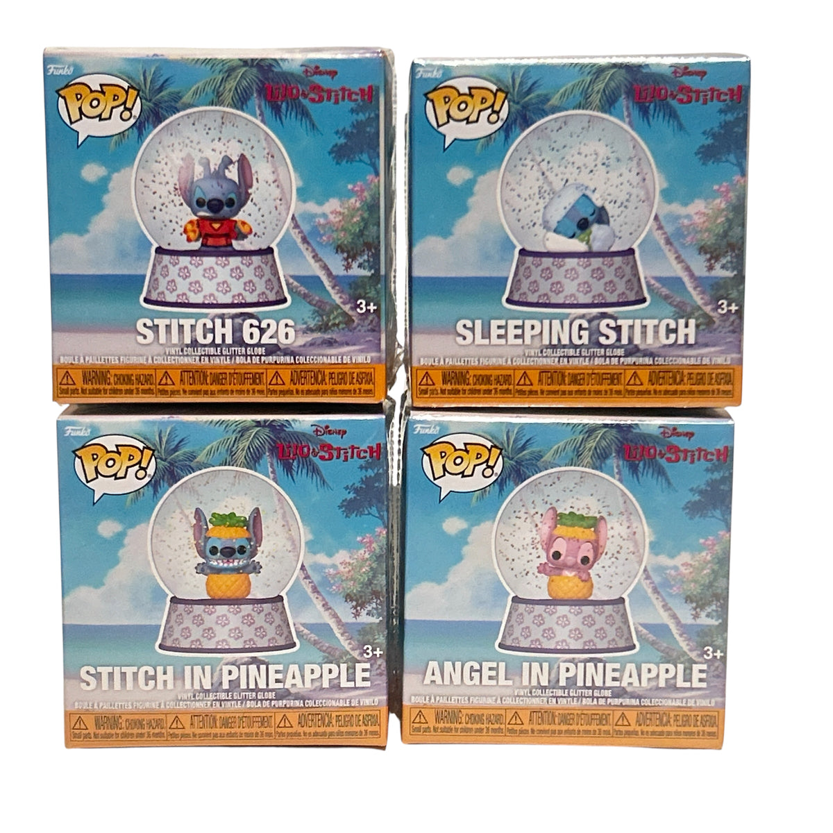 Lilo & Stitch Funko Mini Glitter Snow Globes Complete Set x4 NEW 2026 Angel 626
