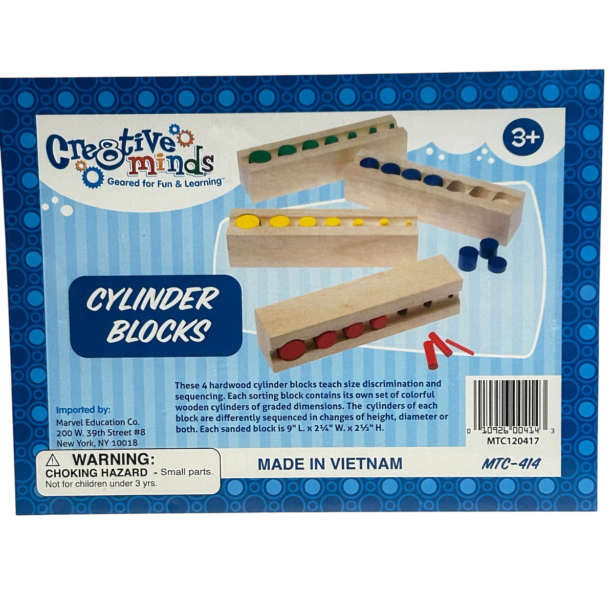 Creative Minds Cylinder Blocks MTC-414 Wooden Sorting Learnign Educational Toy