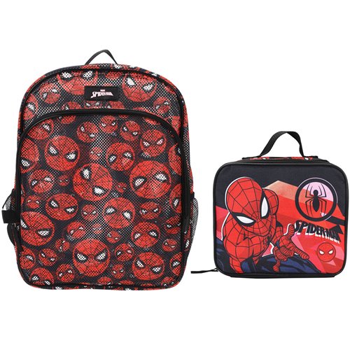Spider-Man Classic Printed Mesh Youth Backpack and Lunch Tote Set