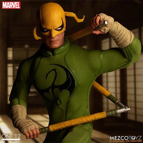 Iron Fist One:12 Collective Action Figure - ReRun — three-section staff pose