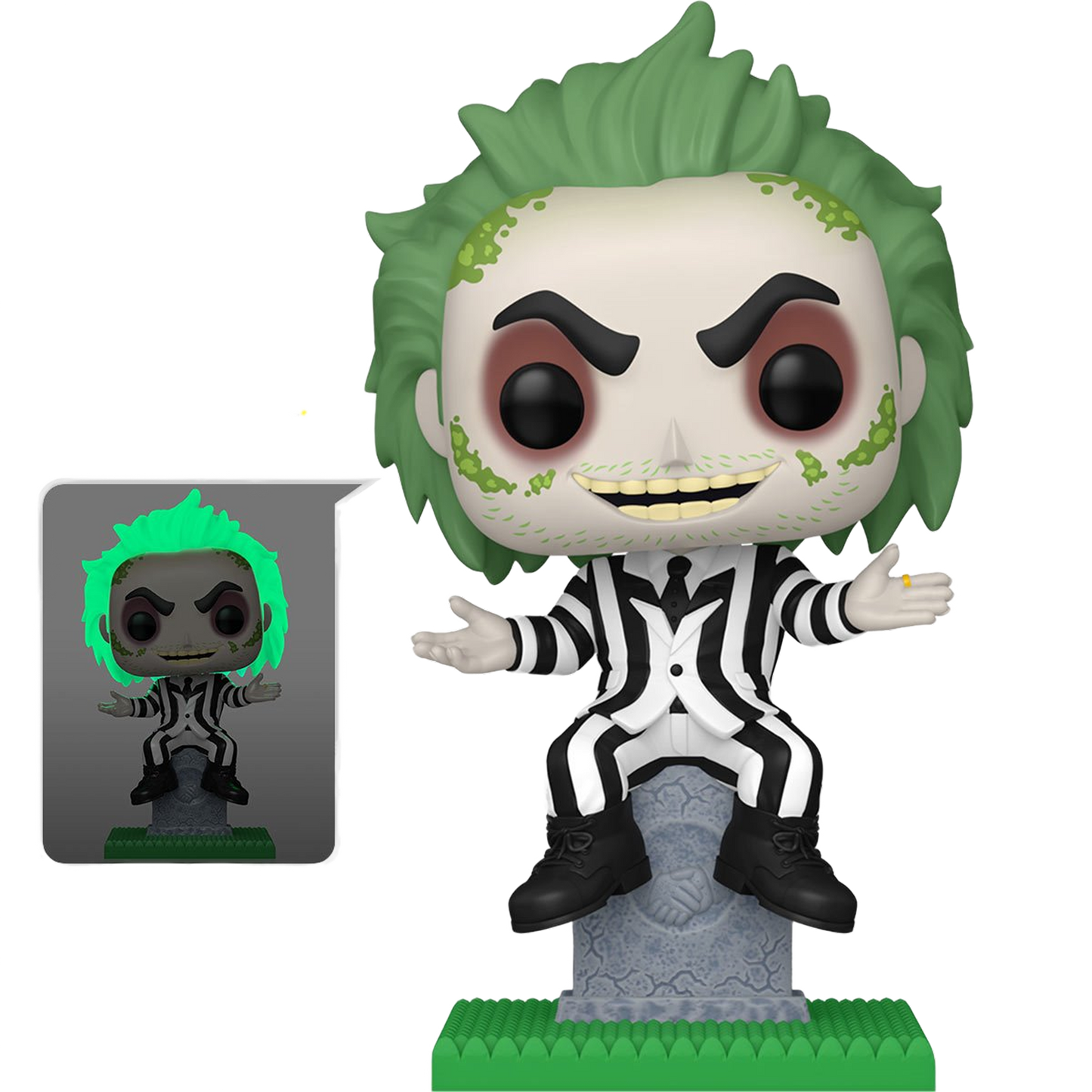 Beetlejuice on Tombstone Glow-in-the-Dark Funko Pop! Plus Vinyl Figure #1757 – Entertainment Earth Exclusive