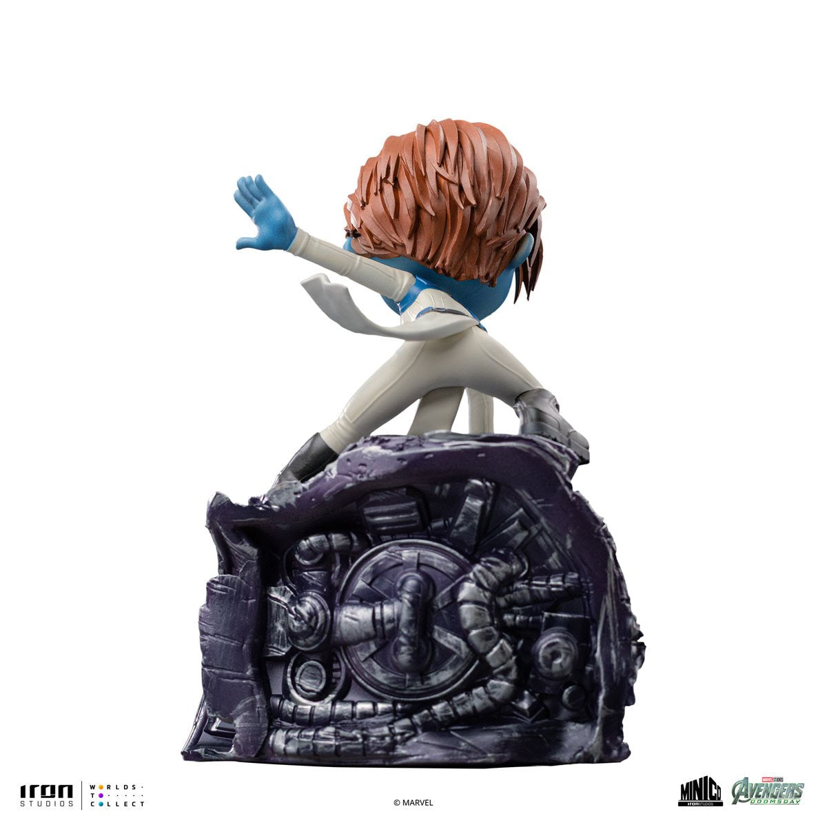 Avengers: Doomsday Mystique MiniCo Vinyl Figure — rear view on Sentinel base
