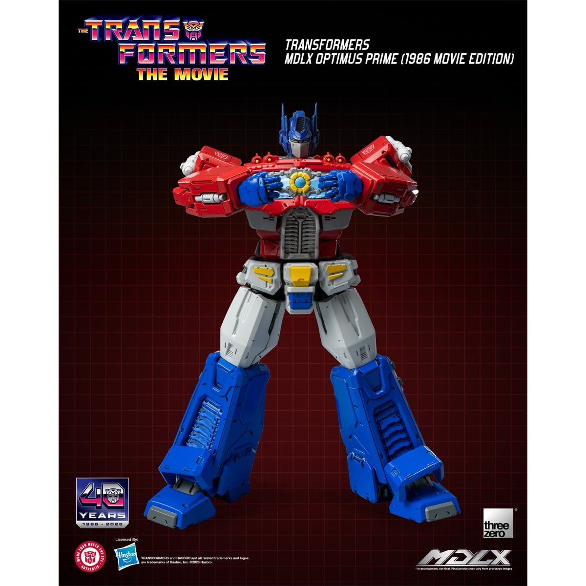 Transformers Optimus Prime 1986 Movie Edition MDLX Action Figure — front view holding Matrix at chest