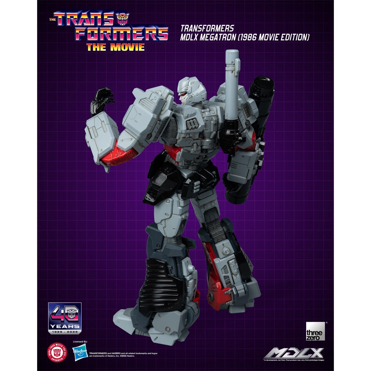 Transformers Megatron 1986 Movie Edition MDLX Action Figure — Rear three-quarter view with back cannon