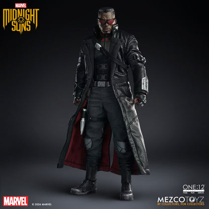 Blade Midnight Sons One:12 Collective Action Figure — full standing view in trench coat