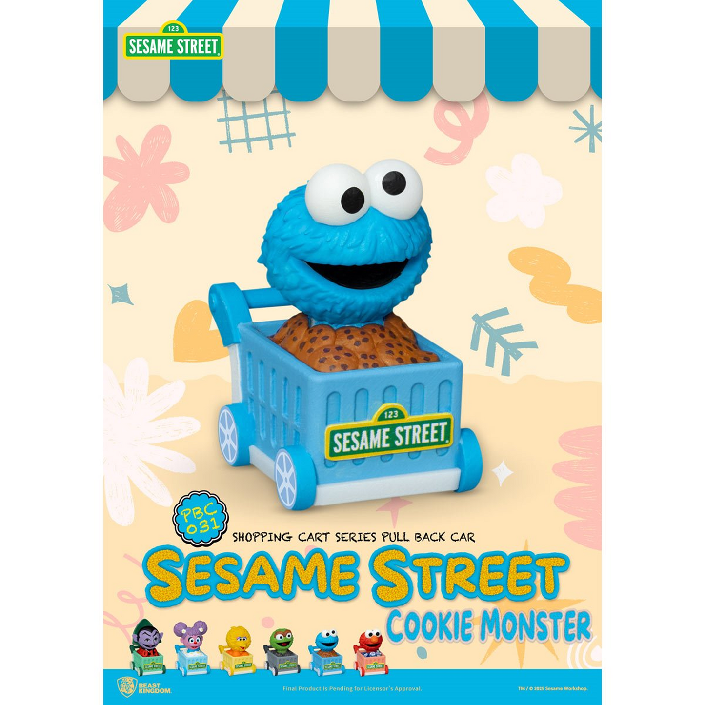 Sesame Street Shopping Cart Pull Back Car Series PBC-031 Blind Box Vehicles