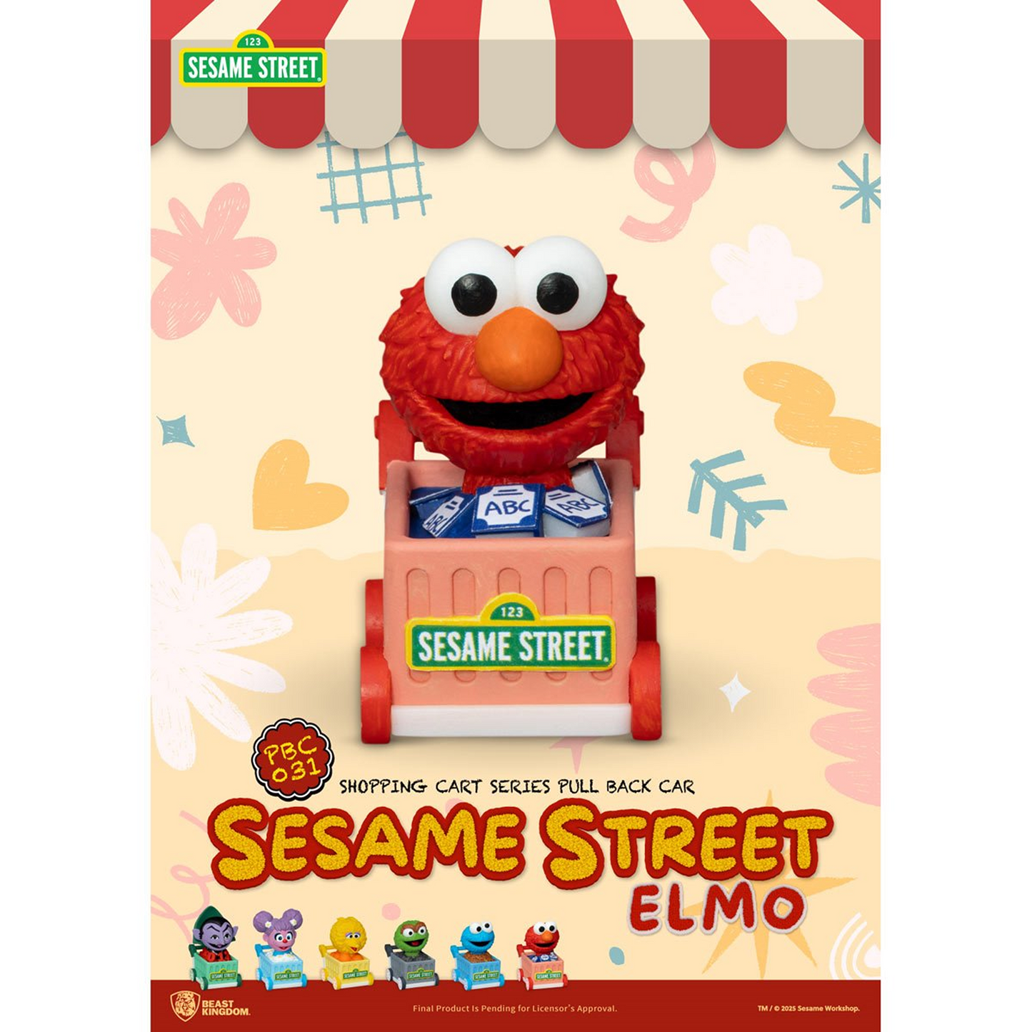 Sesame Street Shopping Cart Pull Back Car Series PBC-031 Blind Box Vehicles
