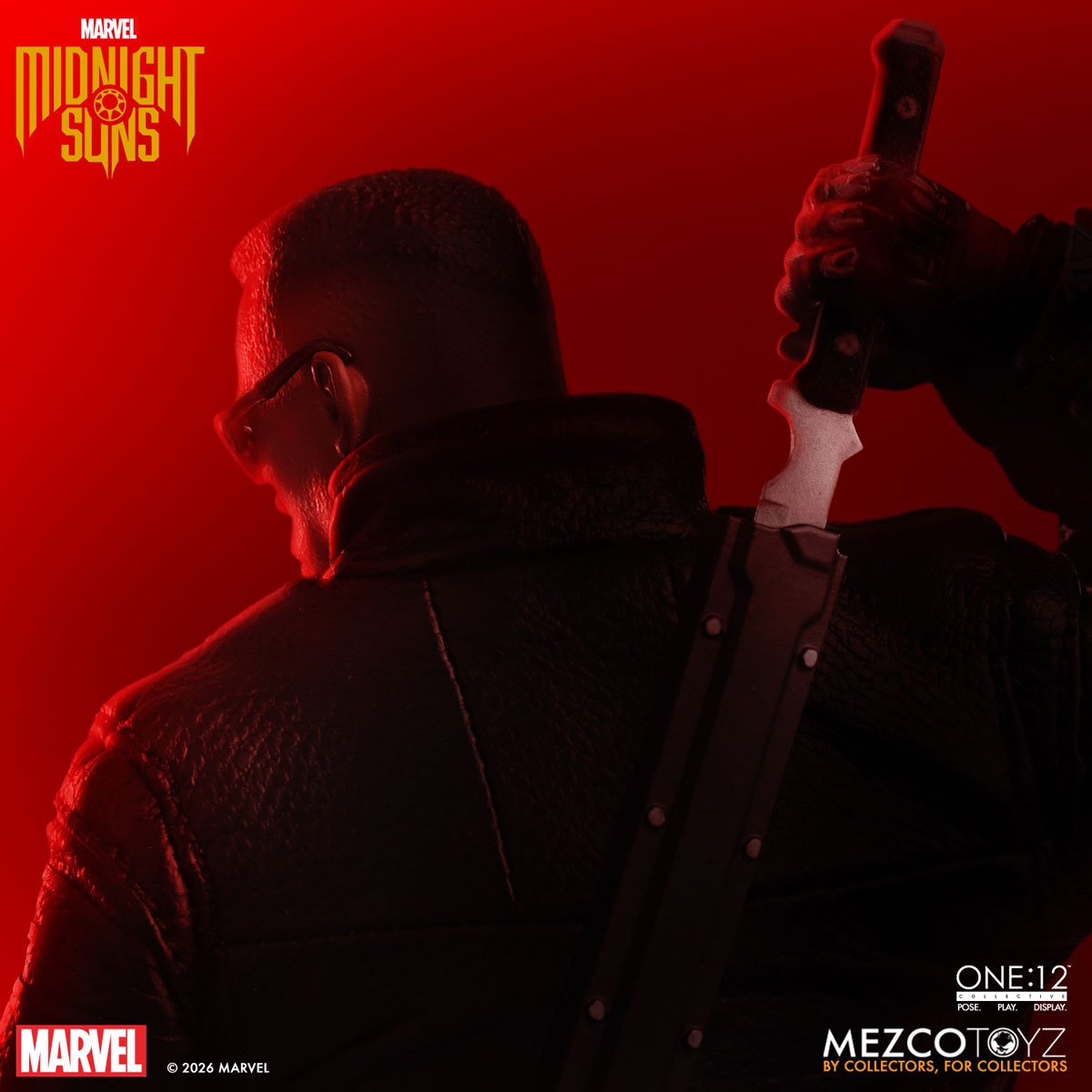 Blade Midnight Sons One:12 Collective Action Figure — rear shoulder and sword-sheath detail