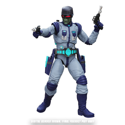 Epic H.A.C.K.S. Rand Arora: Gamma Squad Leader 6-Inch Action Figure — Figure with the included alternate Simang head holding two ray guns