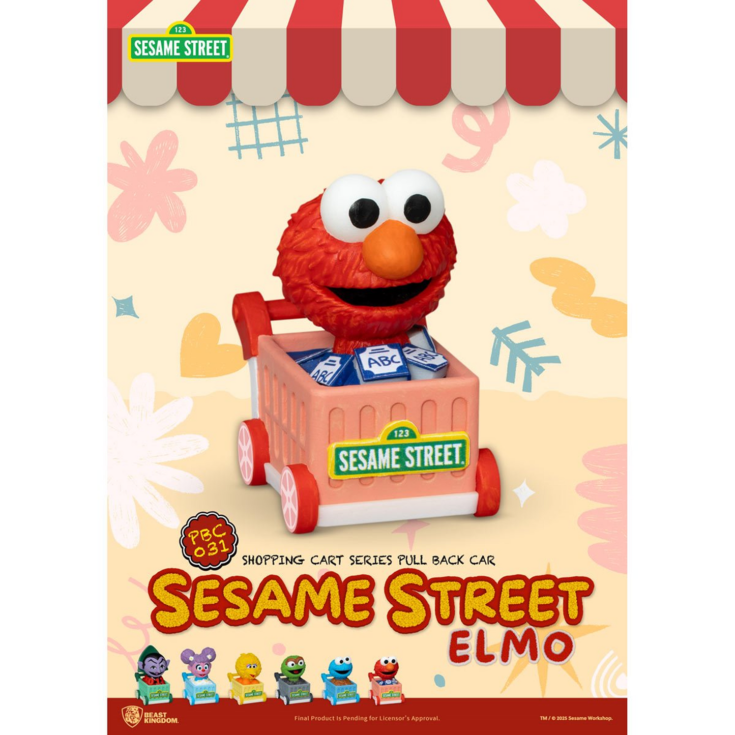 Sesame Street Shopping Cart Pull Back Car Series PBC-031 Blind Box Vehicles