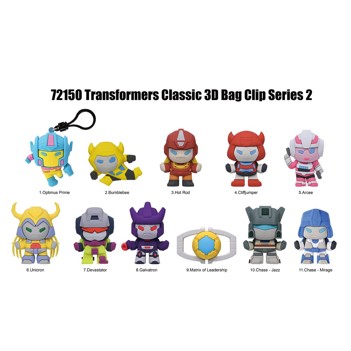 Transformers Series 2 3D Foam Bag Clip Master Carton of 144