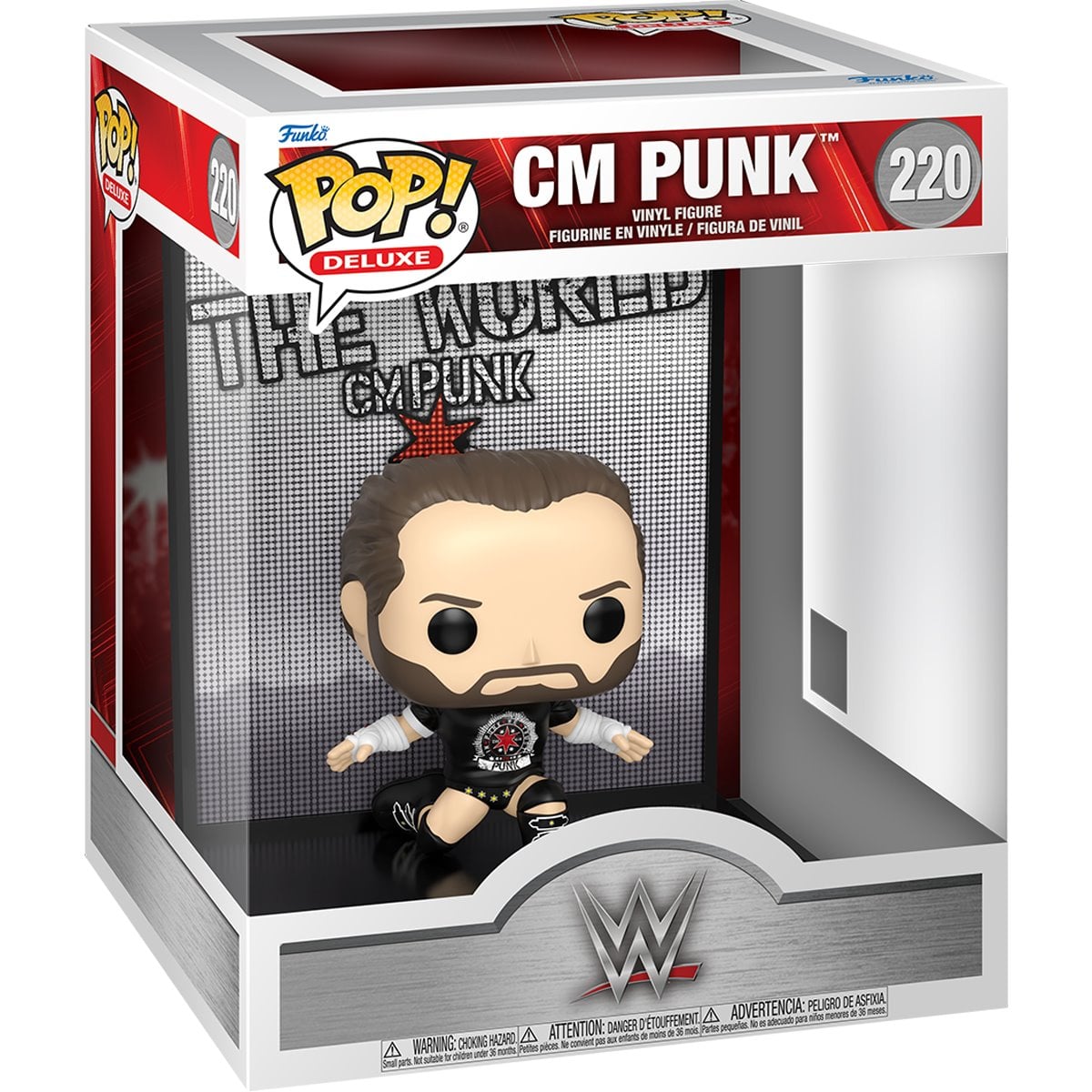 WWE CM Punk Deluxe Funko Pop! Vinyl Figure #220 — WWE CM Punk Deluxe Funko Pop 220, front window-box packaging
