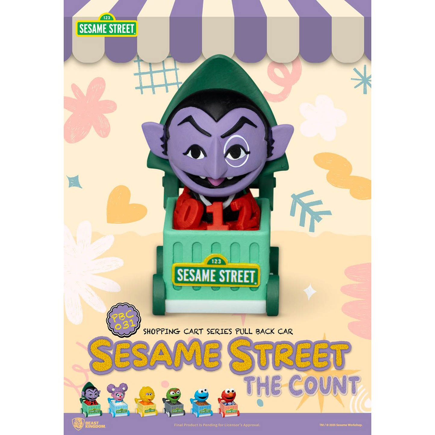 Sesame Street Shopping Cart Pull Back Car Series PBC-031 Blind Box Vehicles