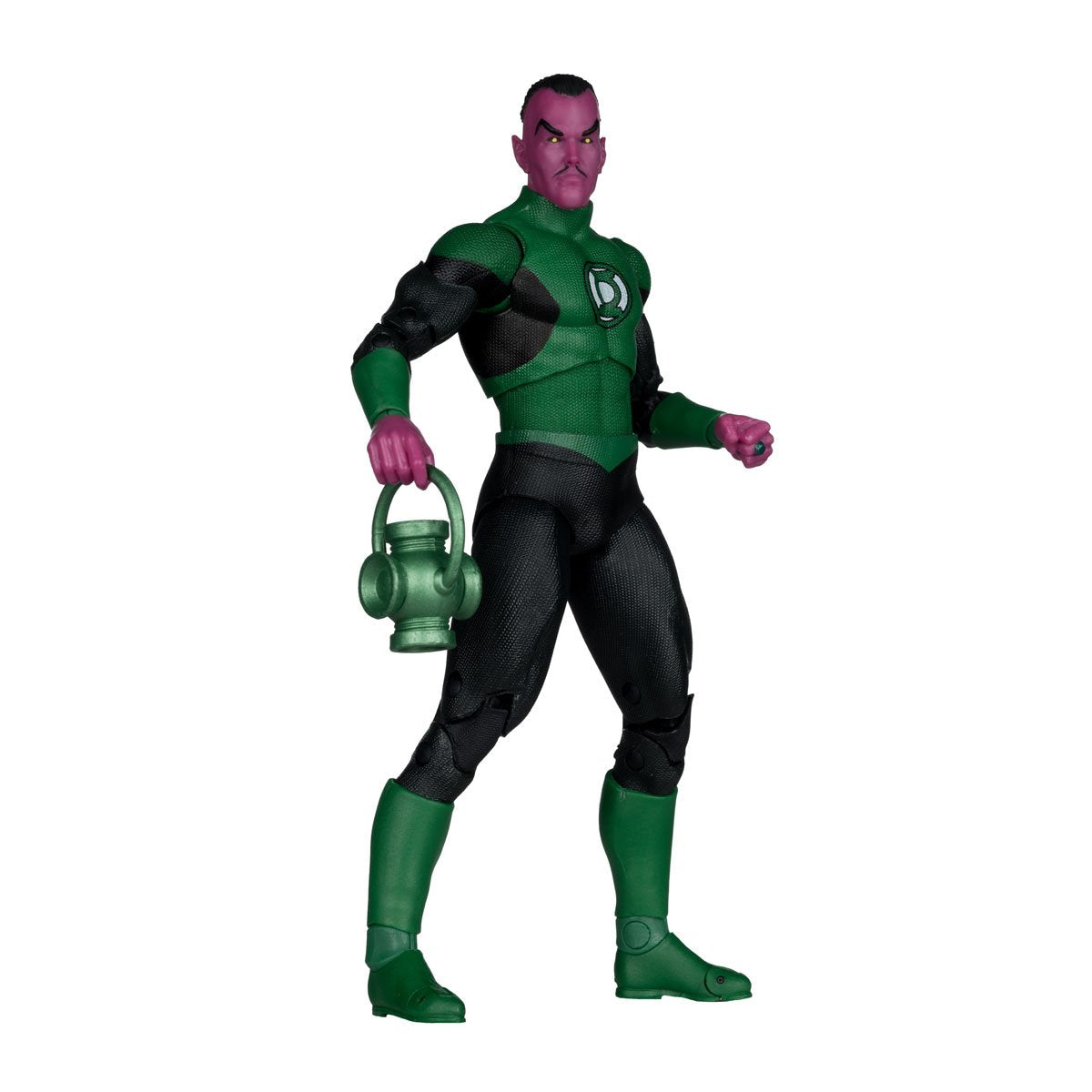 DC Multiverse Wave 31 Green Lantern Sinestro Green Lantern Corps 1 7-Inch Scale Action Figure — Green Lantern Sinestro, three-quarter pose holding lantern